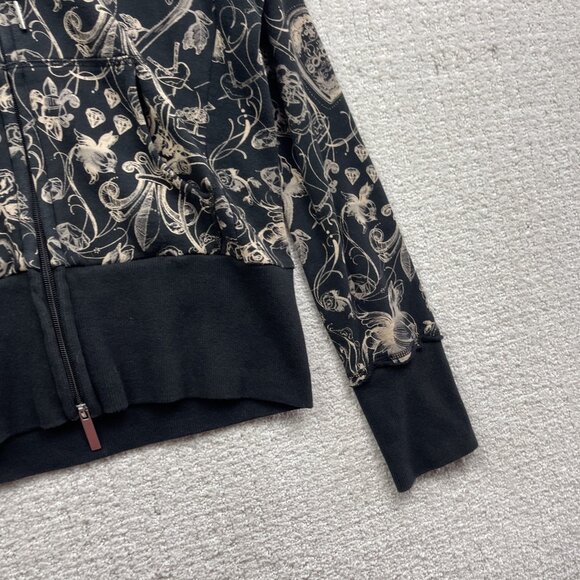 Y2K 90s Women's L Red by Marc Ecko Graphic Logo Hoodie Goth Emo Skull Rose AOP - Picture 4 of 15